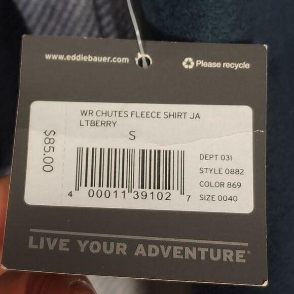 Eddie Bauer Women's Sz Small Multicolor Plaid Fleece Flannel Button Down Shirt - Picture 11 of 11